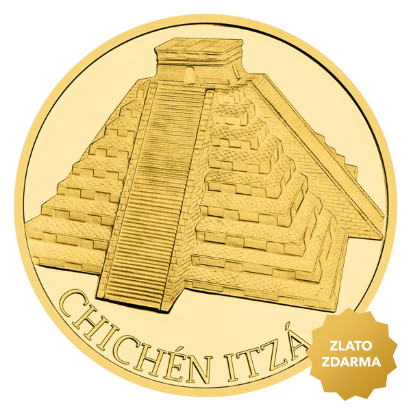 Zlatá mince Nových sedm divů světa - Chichén Itzá proof