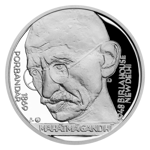 Stříbrná medaile Kult osobnosti - Mahátma Gándhí proof