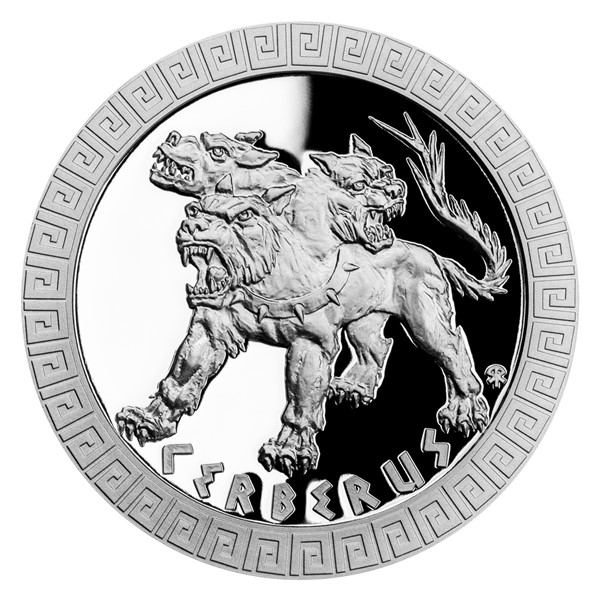 Stříbrná mince Bájní tvorové - Kerberos proof