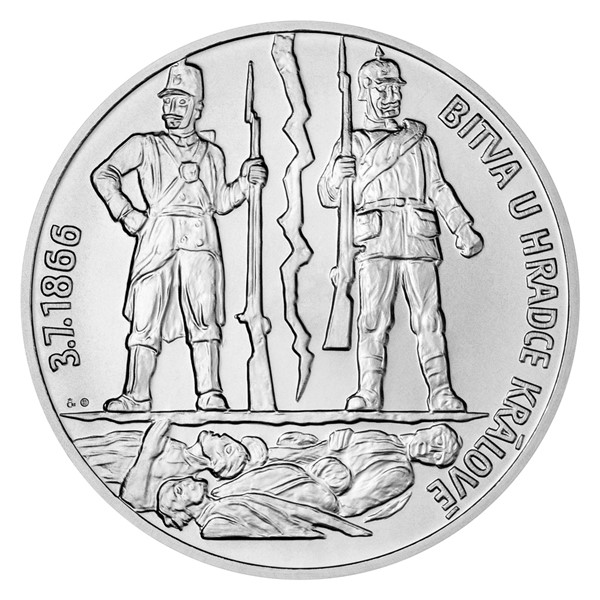 Stříbrná medaile 10 oz Bitva u Hradce Králové stand
