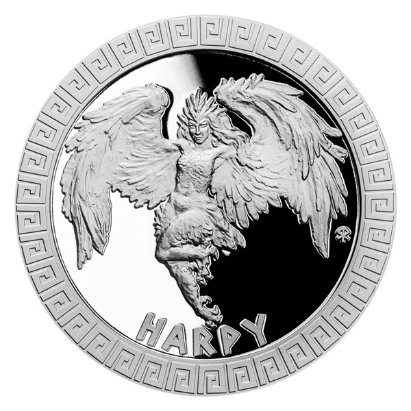 Stříbrná mince Bájní tvorové - Harpyje proof