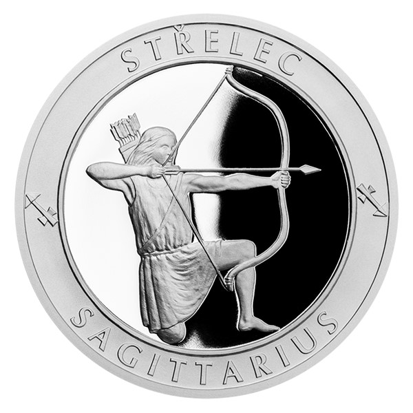 Stříbrná medaile Znamení zvěrokruhu - Střelec proof