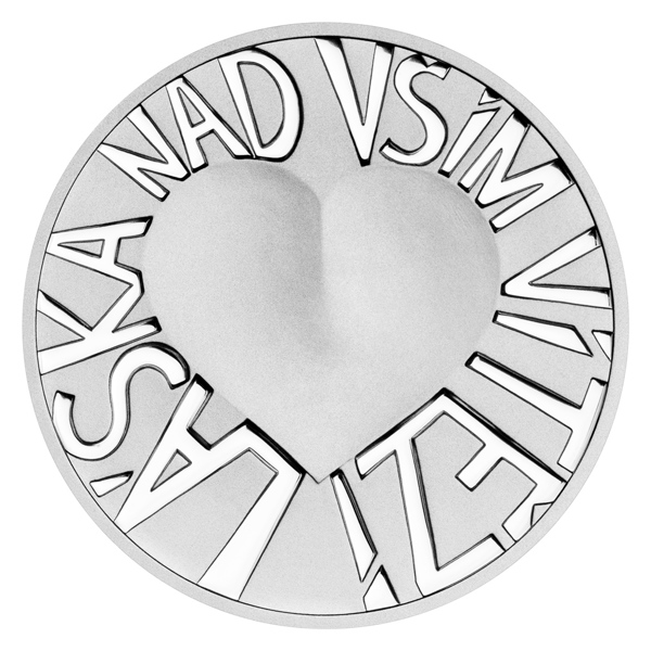 Stříbrná medaile Latinské citáty - Omnia vincit amor - Nad vším vítězí láska s věnováním proof