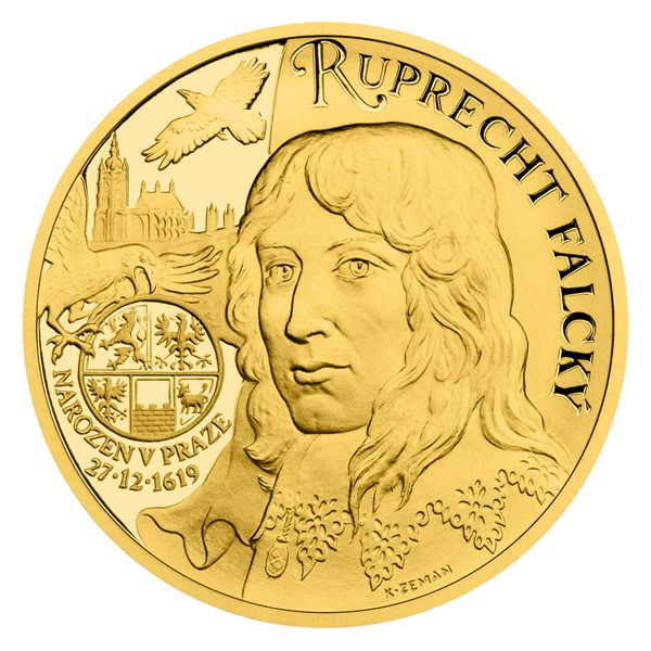 Zlatá uncová medaile Dějiny válečnictví - Ruprecht Falcký - Vévoda z Cumberlandu proof