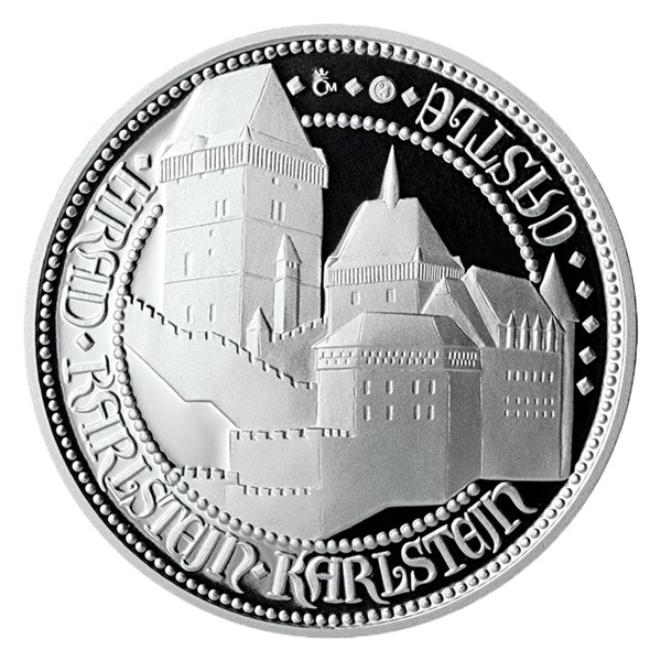 Stříbrná uncová medaile Doba Karla IV. - Karlštejn proof