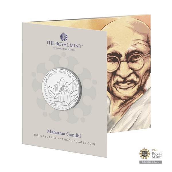 Pamětní mince Gandhi UK 2021 brilliant