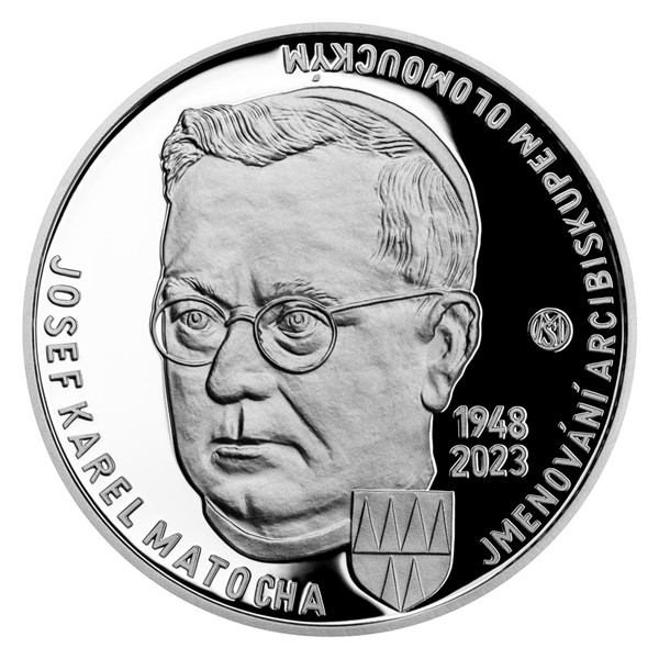 Stříbrná mince 200 Kč 2023 Josef Karel Matocha jmenován arcibiskupem olomouckým proof