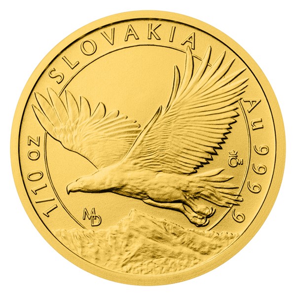 Zlatá 1/10oz investiční mince Orel 2023 stand