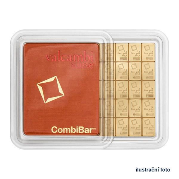 Investiční zlatá cihla CombiBar 50 x1g - Valcambi