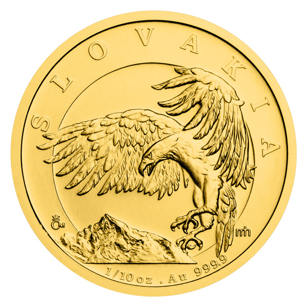 Zlatá 1/10oz investiční mince Orel 2024 stand