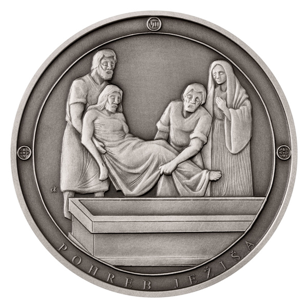 Stříbrná medaile Panna Marie Sedmibolestná - Pohřeb Ježíše SK stand