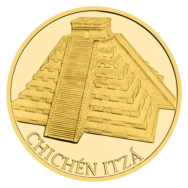 Zlatá mince Nových sedm divů světa - Chichén Itzá proof