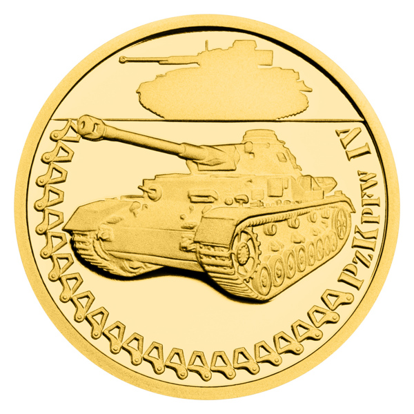 Zlatá mince Obrněná technika - PzKpfw IV proof