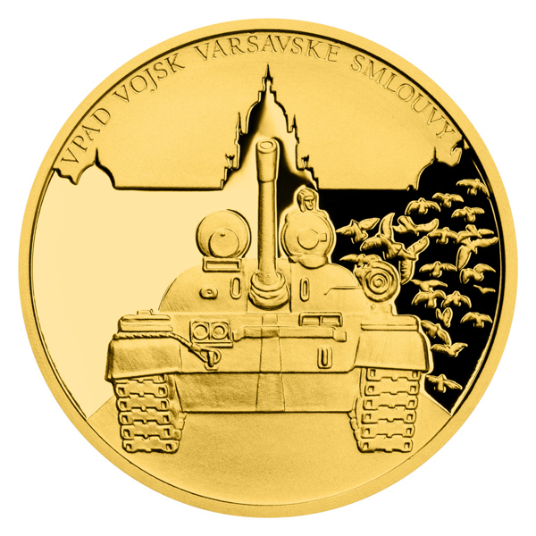 Zlatá mince Pražské jaro - Vpád vojsk Varšavské smlouvy proof