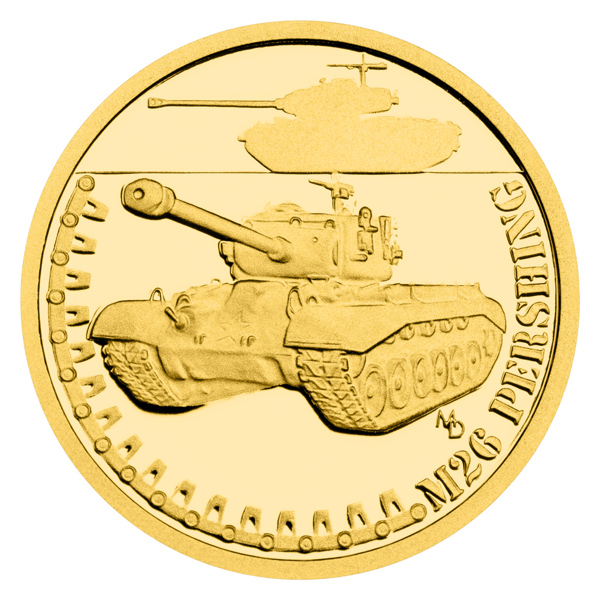 Zlatá mince Obrněná technika - M26 Pershing proof