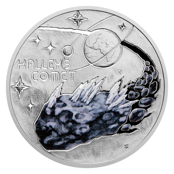 Stříbrná mince Mléčná dráha - Halleyova kometa proof