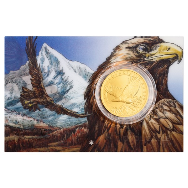 Zlatá uncová investiční mince Orel 2023 stand číslovaný