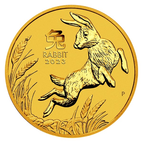 Zlatá investiční mince 1/4 Oz Rok Zajíce 2023