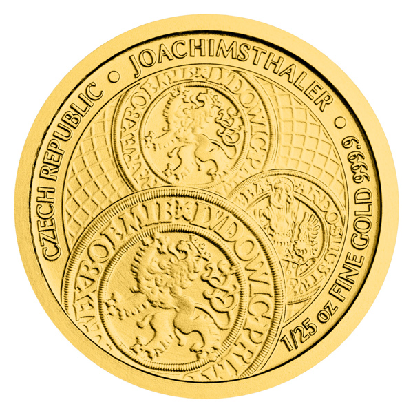 Zlatá 1/25oz investiční mince Tolar - Česká republika 2024 stand
