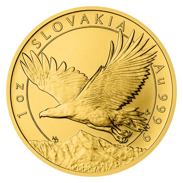 Zlatá uncová investiční mince Orel 2023 stand