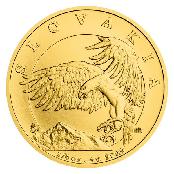 Zlatá 1/4oz investiční mince Orel 2024 stand