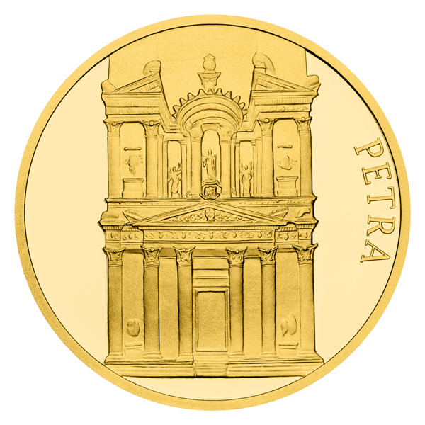 Zlatá mince Nových sedm divů světa - Petra proof