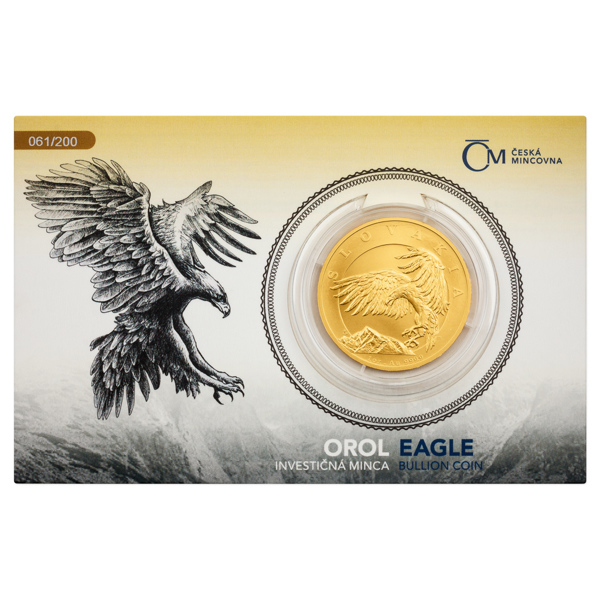 Zlatá uncová investiční mince Orel 2024 stand číslovaný