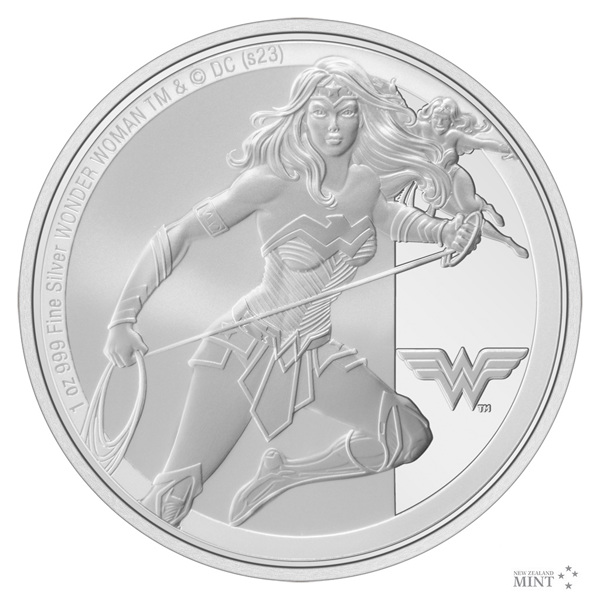 Stříbrná mince 1 Oz 2 NZD Wonder Woman 2023 proof