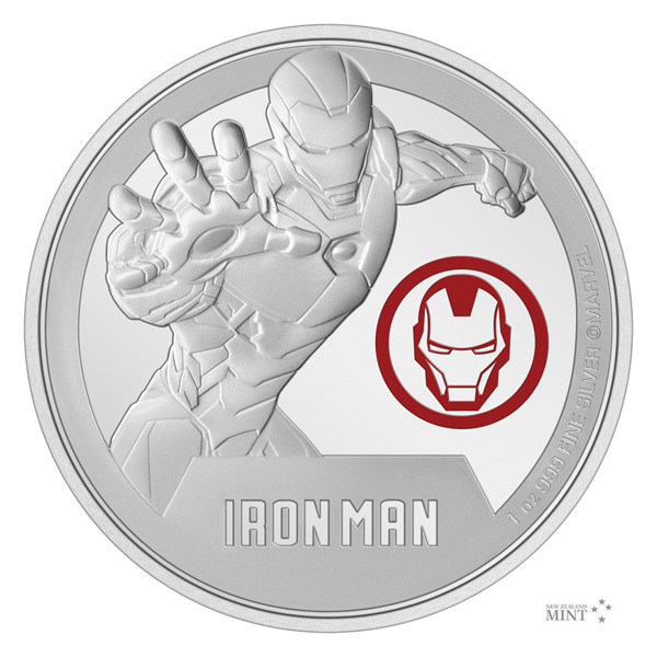 Stříbrná mince 1 Oz 2 NZD Iron Man 2024 proof