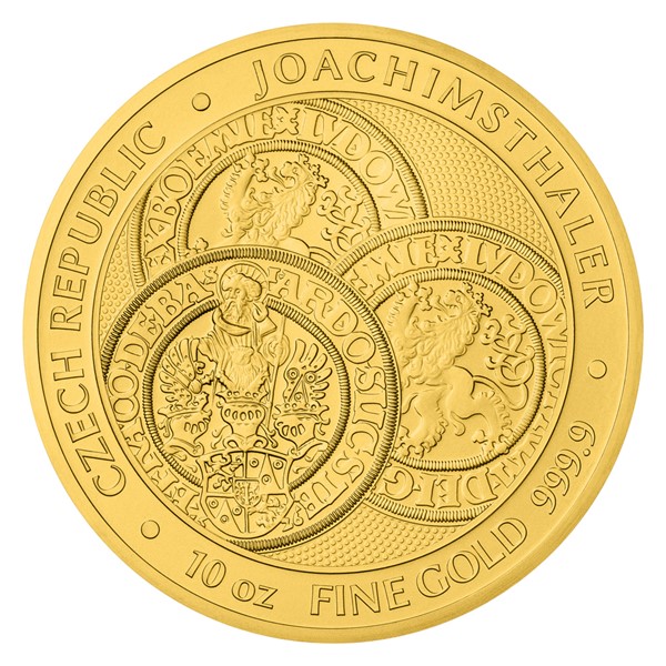 Zlatá desetiuncová investiční mince Tolar - Česká republika 2022 stand
