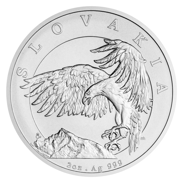 Stříbrná dvouuncová investiční mince Orel 2024 stand