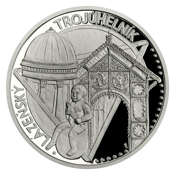 Platinová uncová mince UNESCO - Lázeňský trojúhelník proof