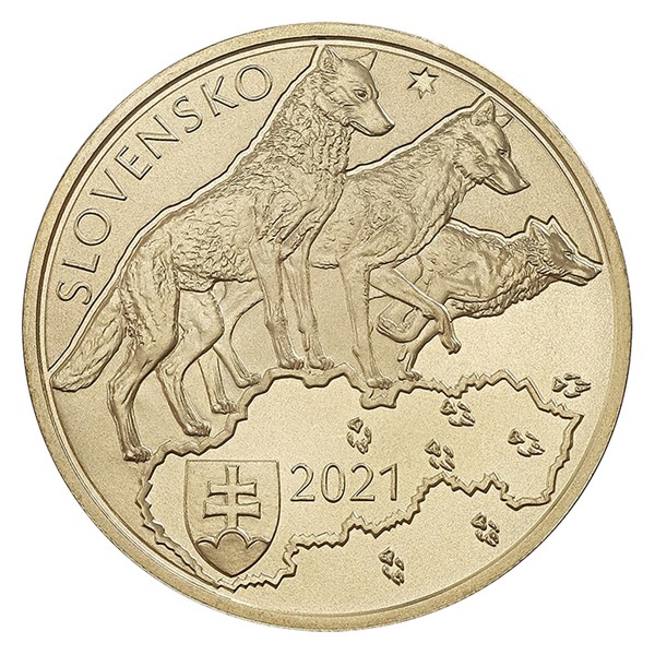 Slov. mince 5 EUR 2021 Vlk dravý stand