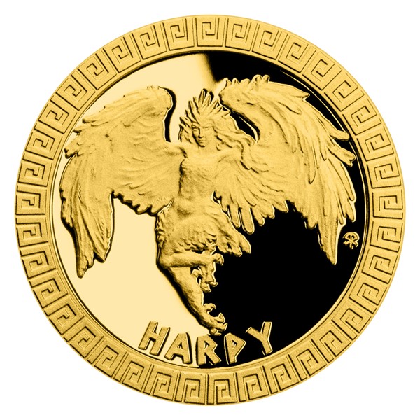 Zlatá mince Bájní tvorové - Harpyje proof