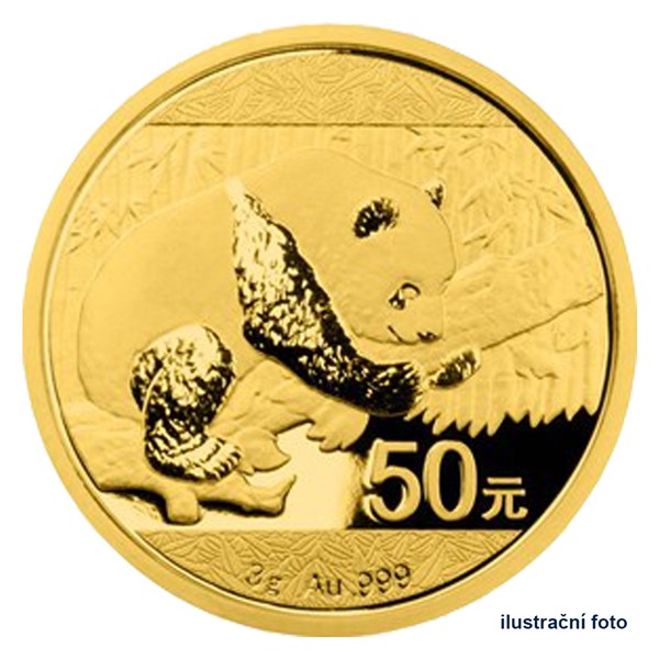 Zlatá investiční mince 3 g 50 Yuan Panda proof