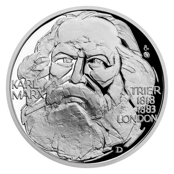 Stříbrná medaile Kult osobnosti - Karl Marx proof