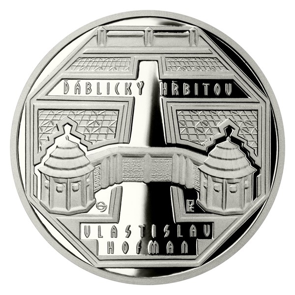 Platinová uncová mince Kubismus v české architektuře - Ďáblický hřbitov proof
