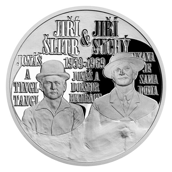 Stříbrná medaile SEMAFOR Jiří Šlitr a Jiří Suchý proof