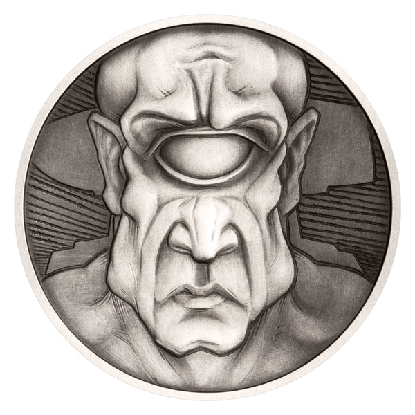 Stříbrná mince Mytologické postavy - Kyklop stand