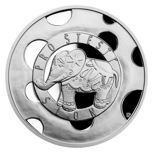 Stříbrná medaile Slon pro štěstí proof