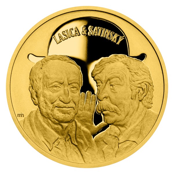 Zlatá půluncová medaile L&S Milan Lasica a Július Satinský SK proof