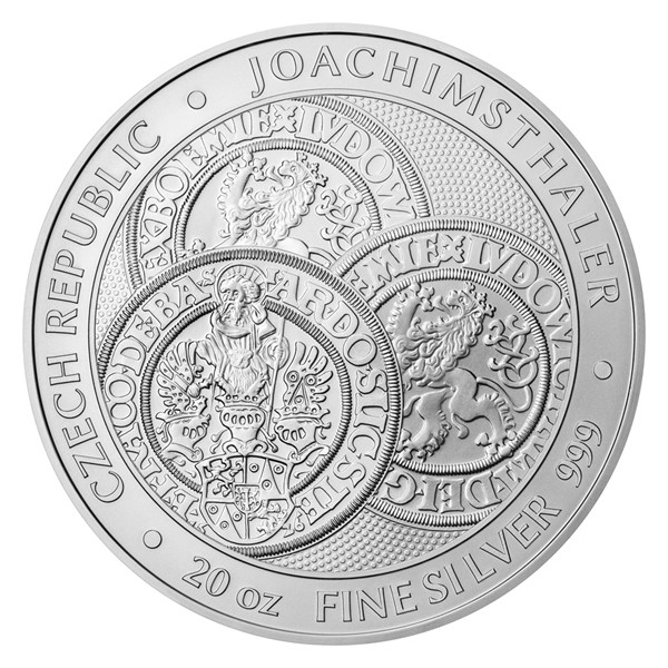 Stříbrná dvacetiuncová investiční mince Tolar - Česká republika 2023 stand