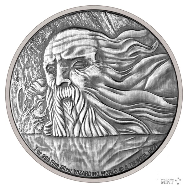 Stříbrná mince 1 Oz 2 NZD Harry Potter 2023 Tajemná komnata patina