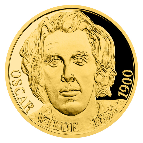 Zlatá půluncová mince Oscar Wilde proof