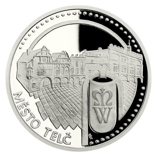 Platinová uncová mince UNESCO - Telč - historické centrum proof