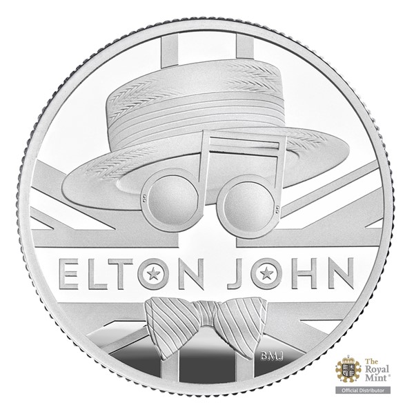 Stříbrná mince Elton John UK 2020 proof