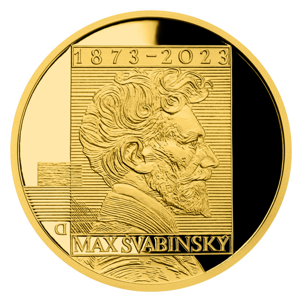 Zlatá půluncová medaile Max Švabinský proof