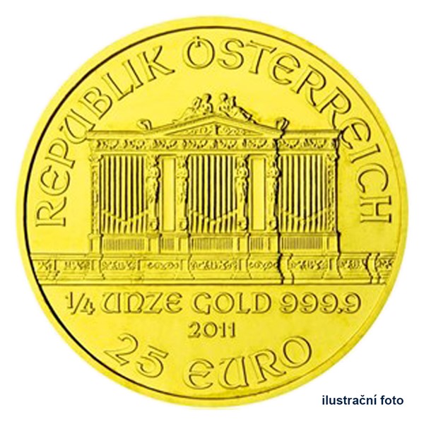 Zlatá investiční mince 1/4 Oz 25 EUR Wiener Philharmoniker stand