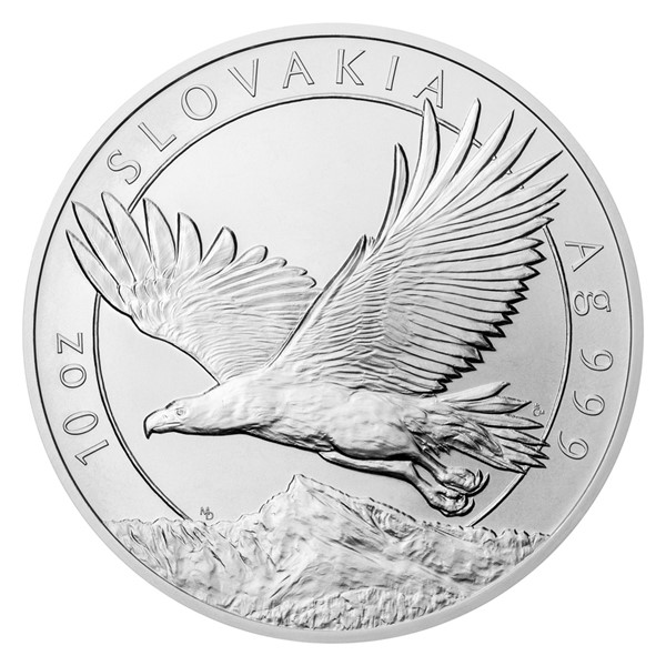 Stříbrná desetiuncová investiční mince Orel 2023 stand