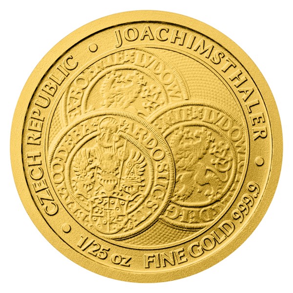 Zlatá 1/25oz investiční mince Tolar - Česká republika 2023 stand